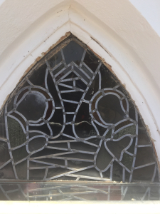 Overglazing removed from the arch