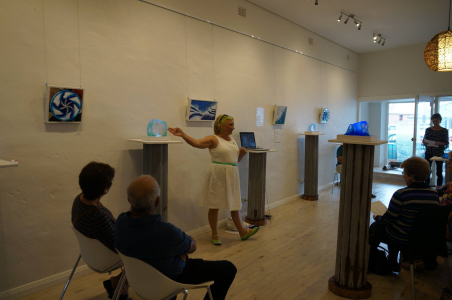 Discussing her work at a recent exhibition